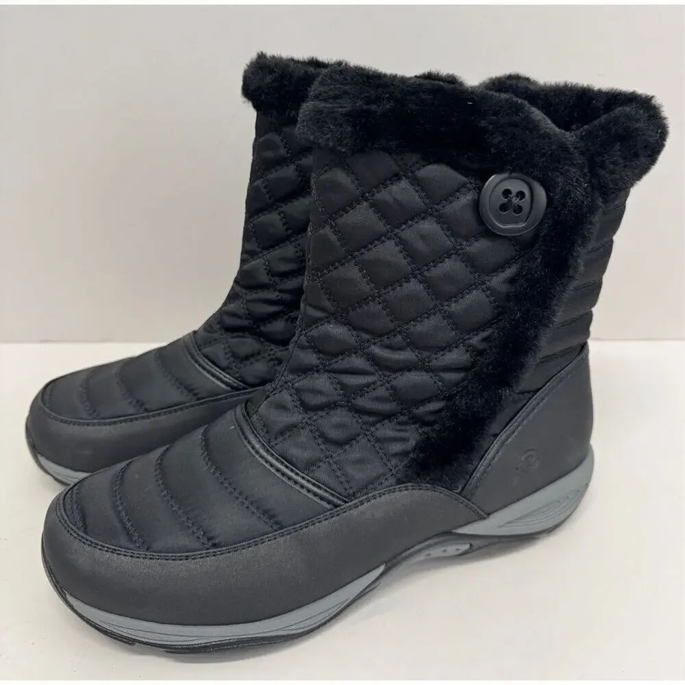 Easy Spirit Winter Boots Size 9.5 Black Removable Footbed Water Repellent‎ NEW